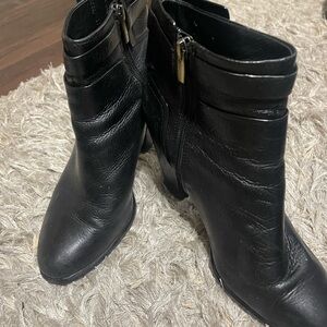 Women's Black Leather Ankle Boots
